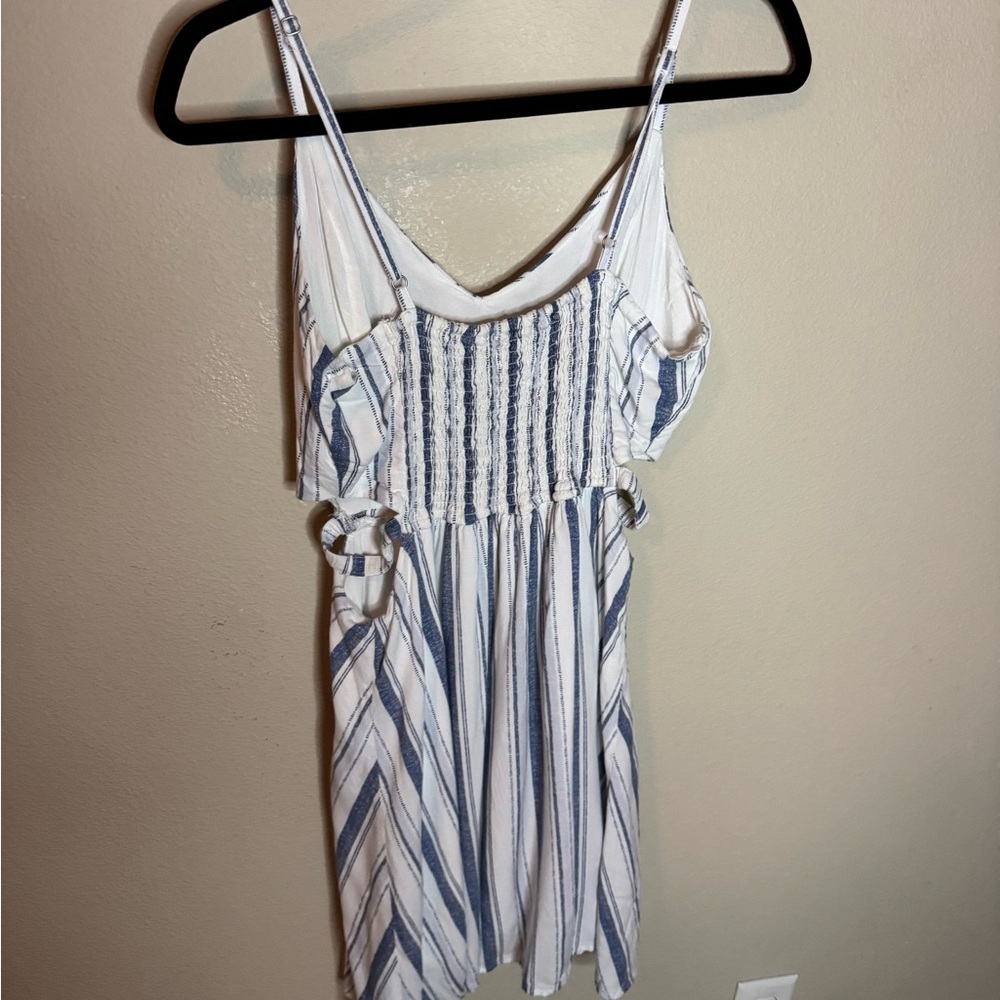 Hollister Blue Stripe Cutout Mini Dress Medium - Picture 4 of 8